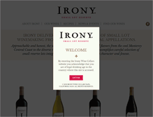 Tablet Screenshot of ironywine.com
